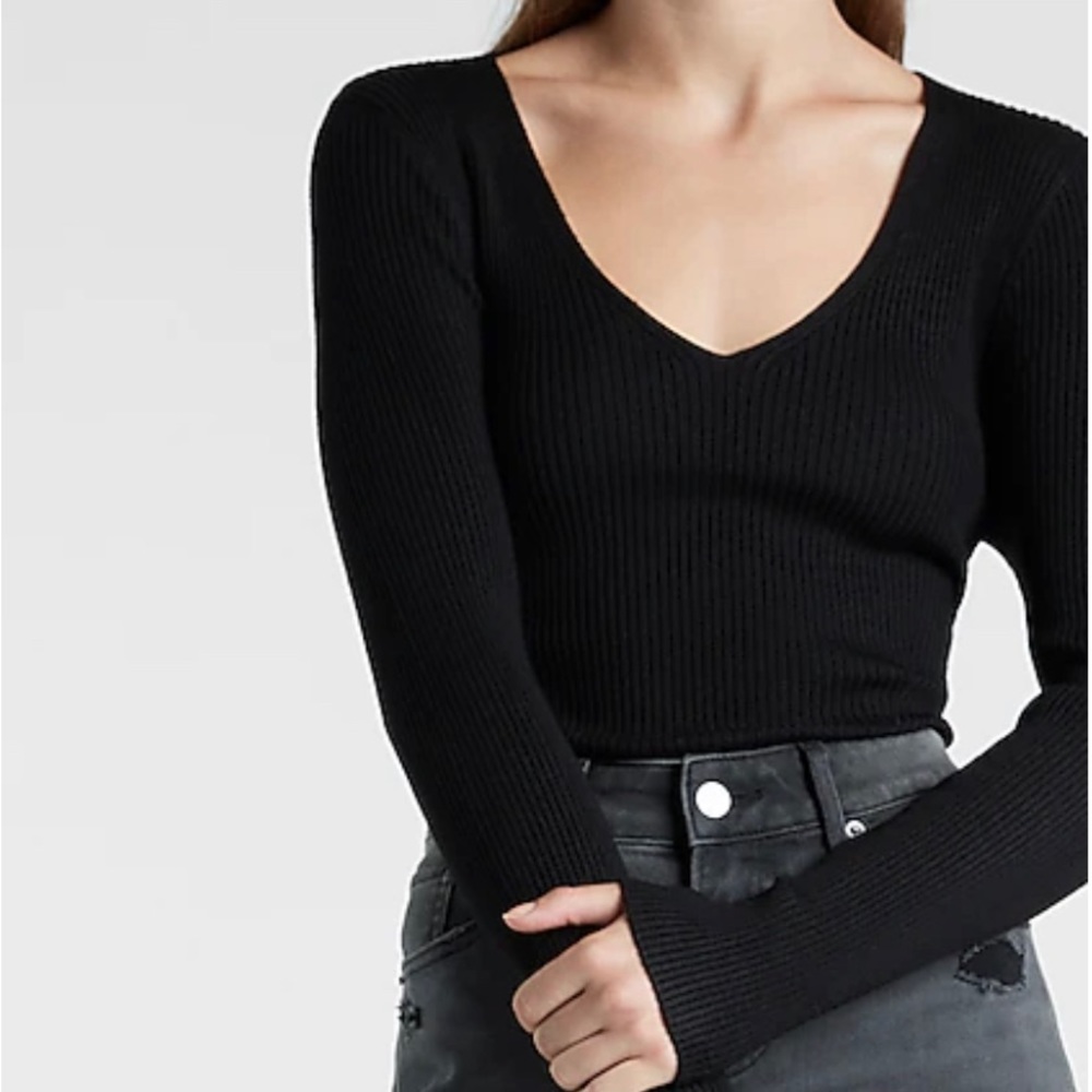 Express V-Neck Slim Fit Sweater
